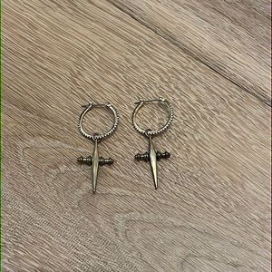 Luv Aj hoop cross earring